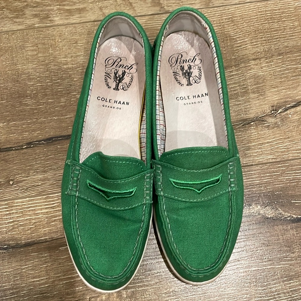 Green Cole Haan Canvas Loafers